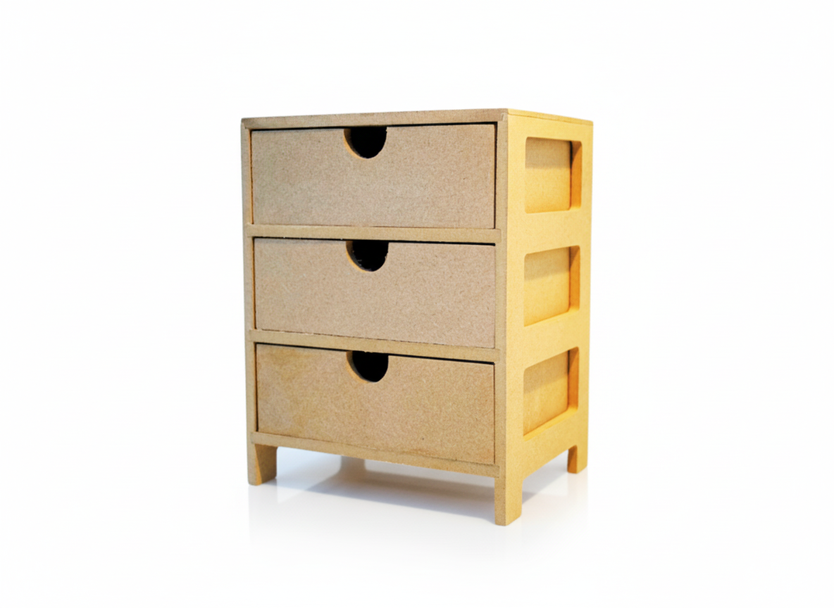 MDF Blank 3 Drawer Chest