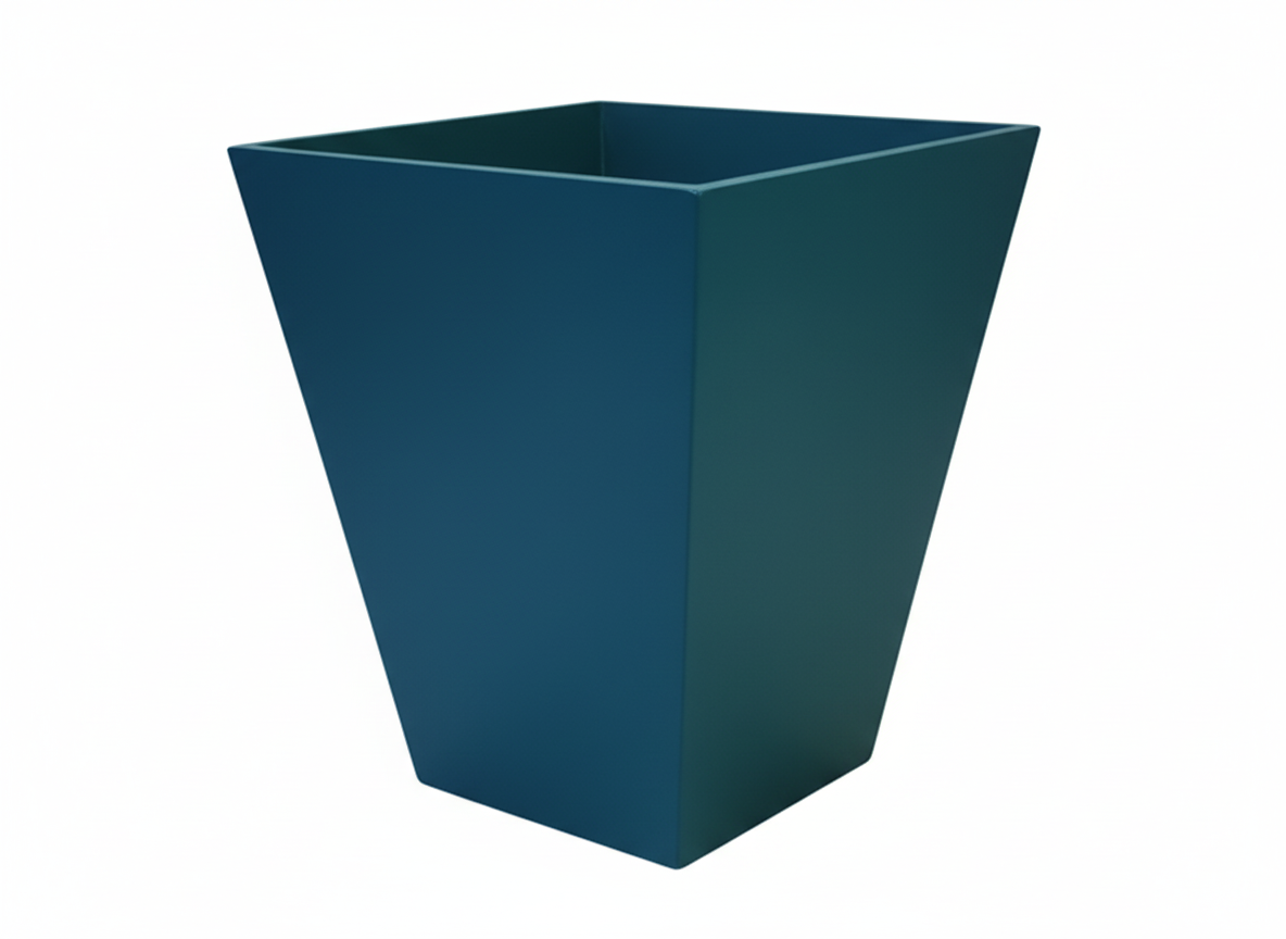 MDF black square bin planter, painted