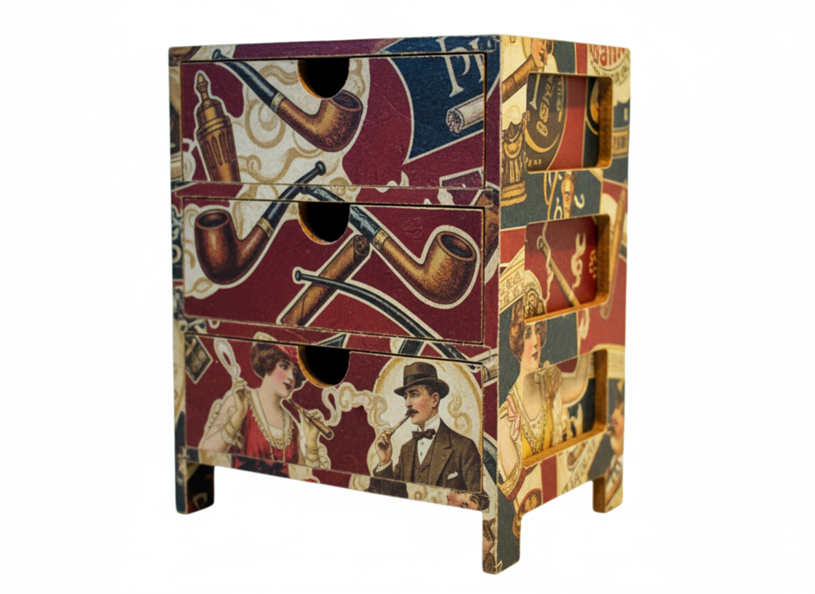MDF blank 3 drawer chest decoupage