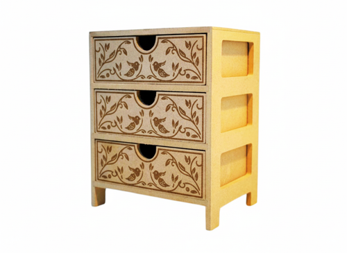 MDF blank 3 drawer chest stencilled