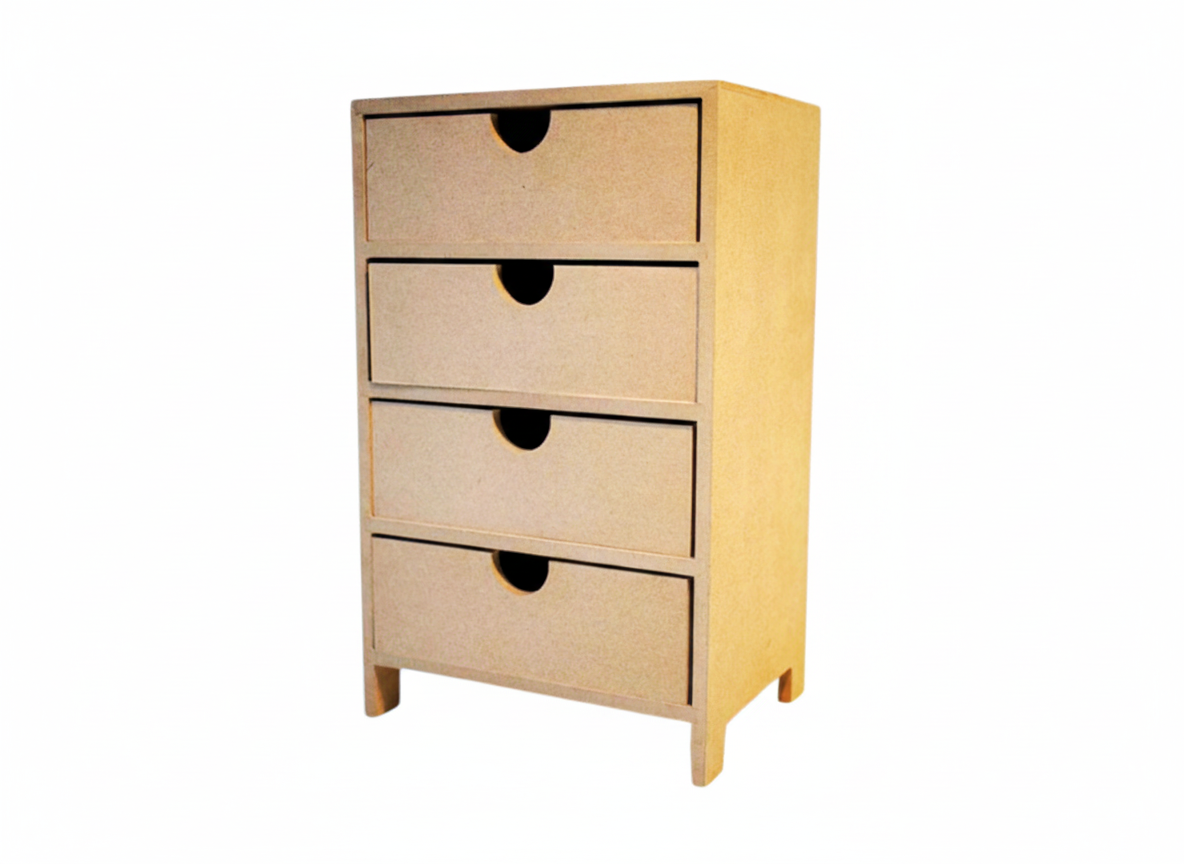 MDF blank 4 drawer chest