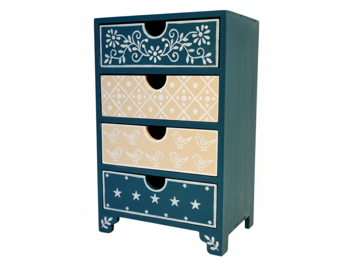 MDF blank 4 drawer chest stencilled