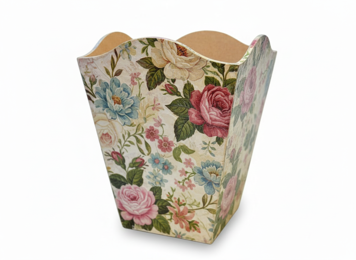 MDF blank baroque bin planter, decoupage