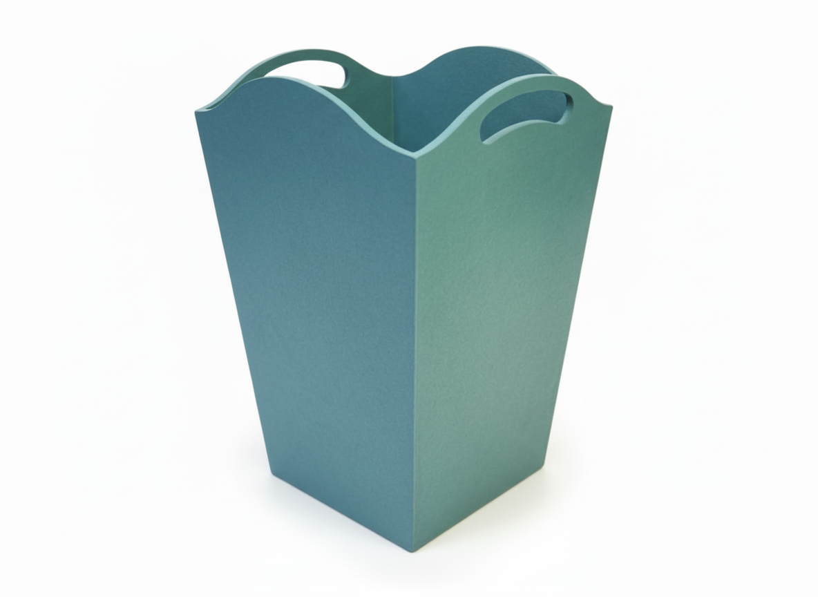 MDF blank bin planter with handles painted