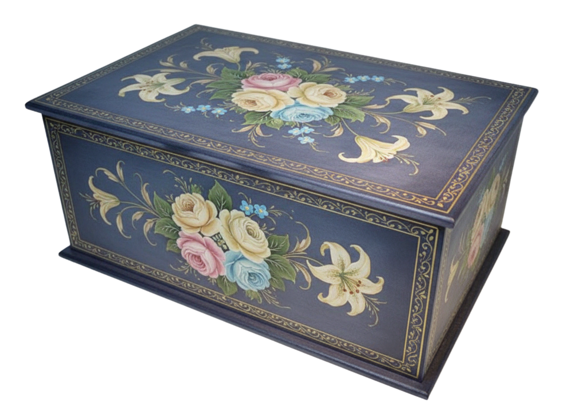 MDF blank craft box painted blue