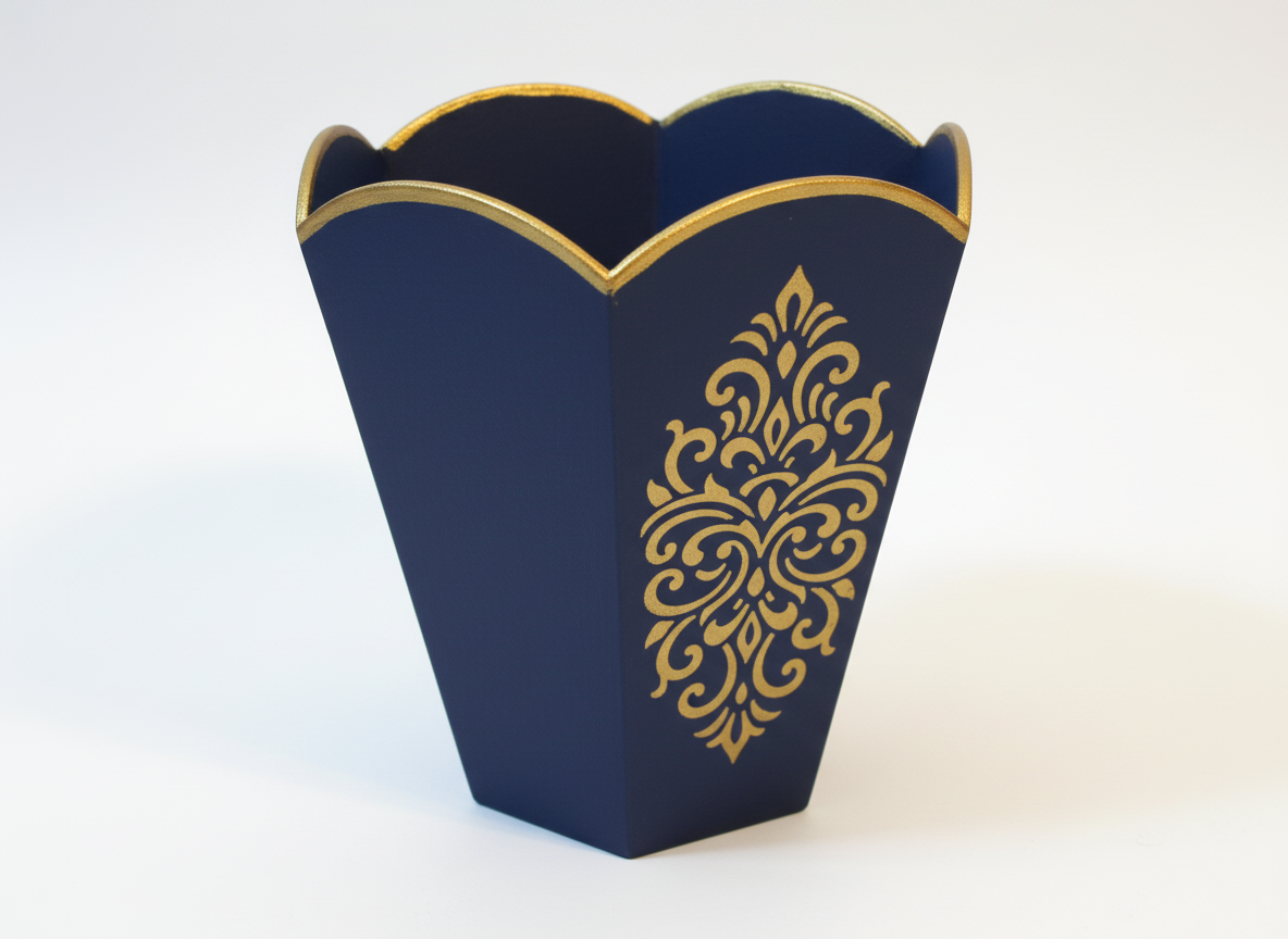 MDF blank hex bin planter, stencilled
