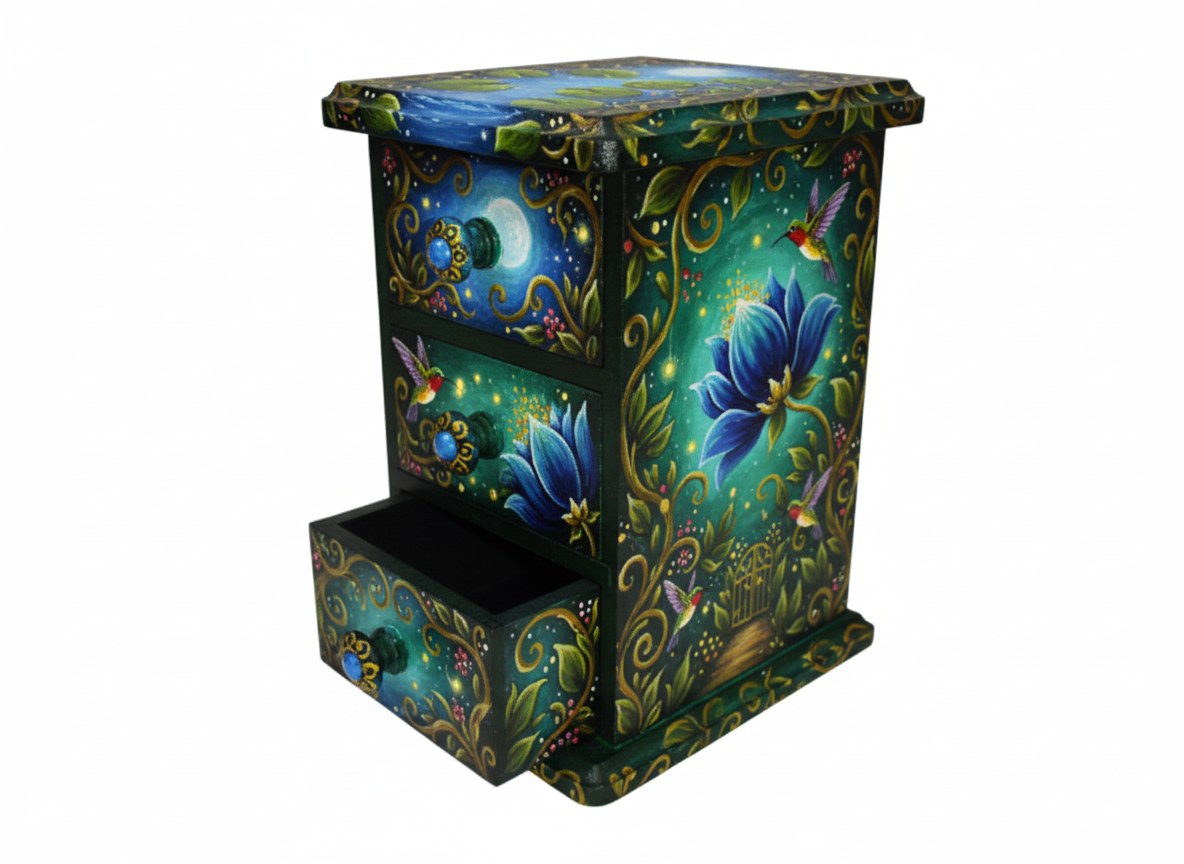 MDF blank jewellery drawers painted