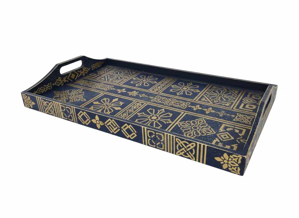 MDF blank square handled tray stencilled