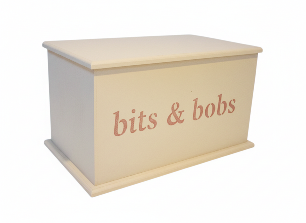 MDF blank storage box stencilled