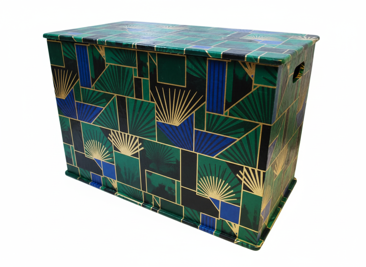 MDF blank toy or linen box decoupage